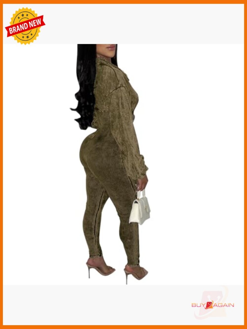 Womens Casual V Neck Long Sleeve Jumpsuit Romper Bodycon One Piece - Picture 2 of 5
